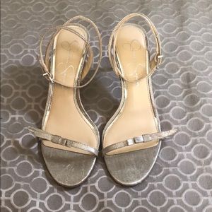 Jessica Simpson silver heeled sandals